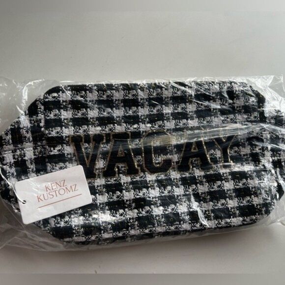 Women's Vacay XL Bag Travel  Black Plaid bag packing bag - Picture 11 of 12